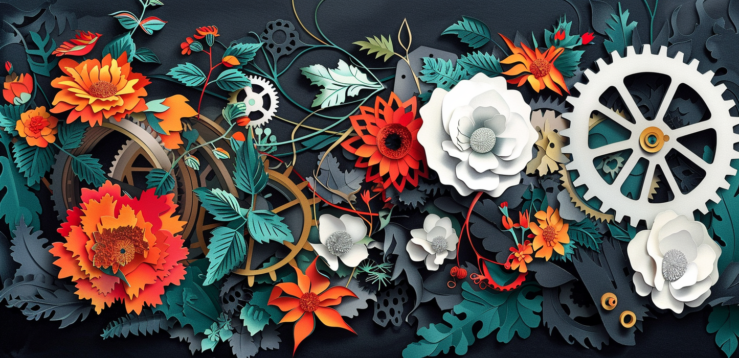 Bunte Zahnräder Tasse für deinen Kaffee-Moment